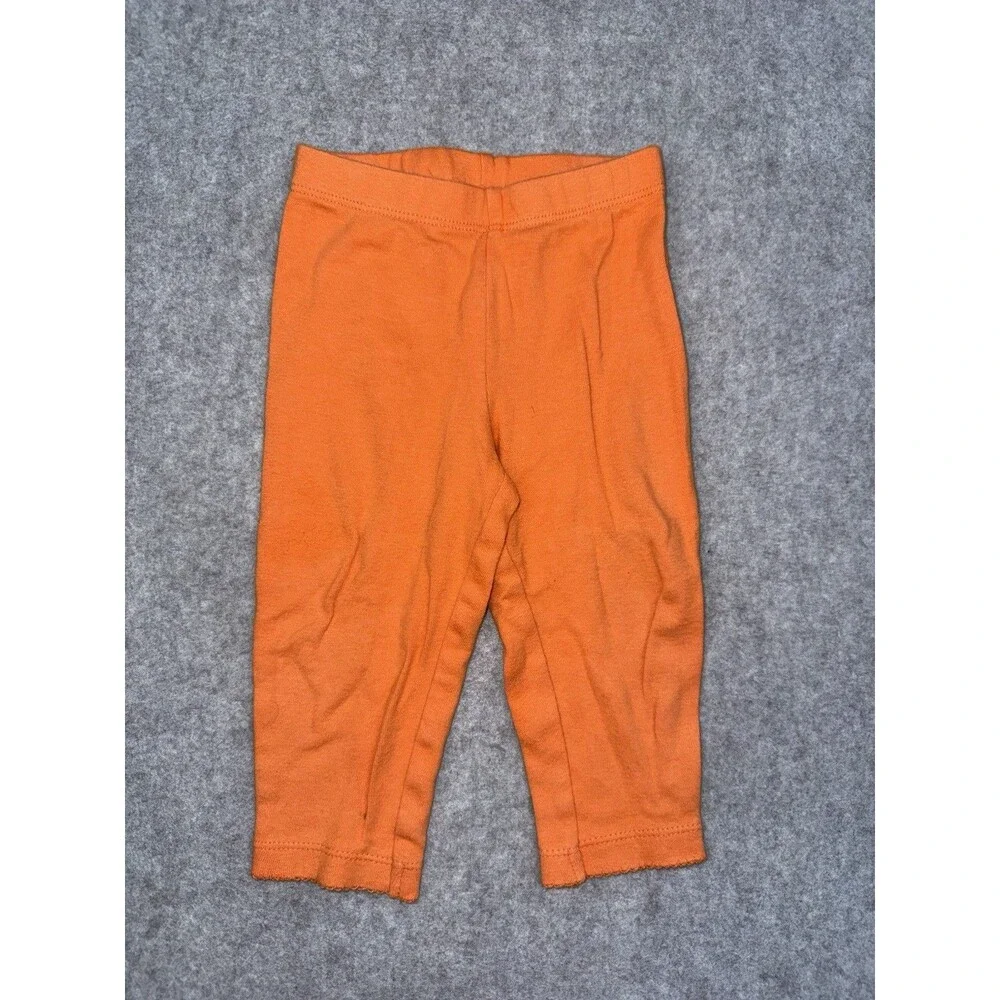 Carter's Girls 12 Months 2 Piece Halloween Pumpkin Striped Shirt Pants Orange